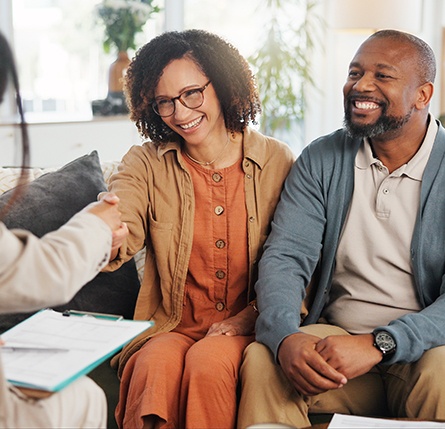 Person talking to friends