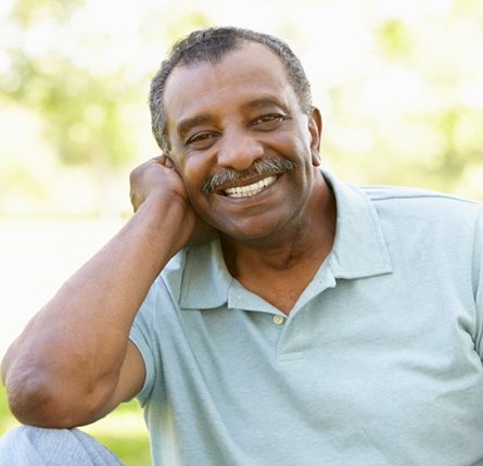 Older person smiling
