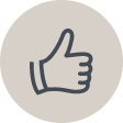 Icon of hand giving a thumbs up