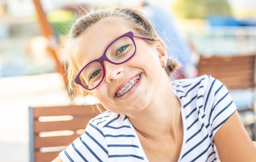 Little girl with braces